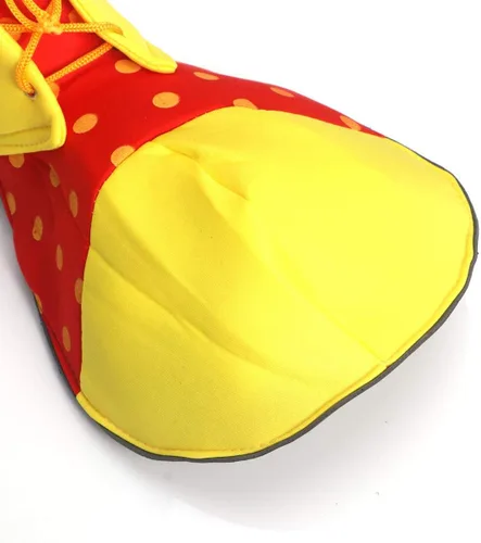 Vista 4 de BinaryABC Zapatos de payaso para disfraz de Halloween, accesorios de disfraz de payaso (amarillo rojo)