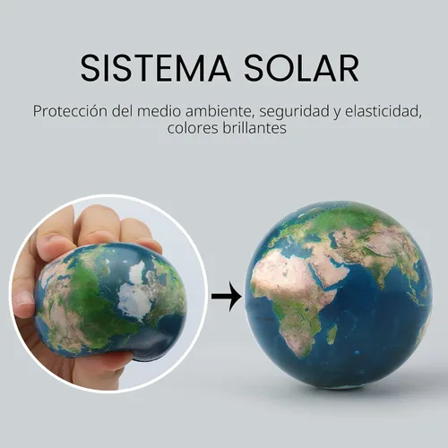 Vista 5 de Juguetes de planetas del sistema solar para niños, juguetes sensoriales educativos STEM para niños autistas, no tóxicos, bola de limo de astronauta