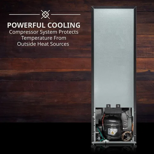 Vista 7 de Ivation Refrigerador de vino con compresor de 12 botellas con cerradura, refrigerador de bodega independiente grande, 41f-64f con control de Negro