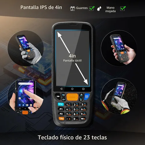 Vista 3 de NETUM Android 11 - Terminal de escáner de código de barras portátil, Wi-Fi 4G BT NFC PDA para almacén de inventario, gestión minorista (Q500 PDA)