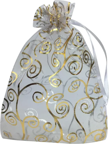 Vista 9 de Bolsas de regalo de organza con cordón, para recuerdos de boda, dulces, 100 unidades de 10 x 15 cm