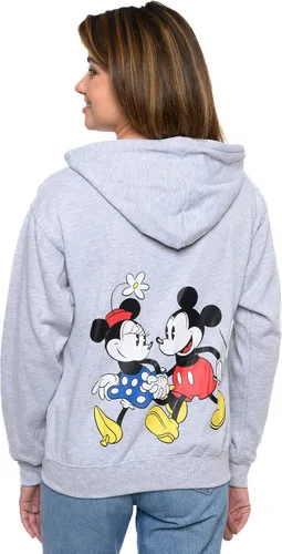 Vista 4 de Disney Sudadera con capucha para mujer con estampado de Mickey y Minnie Mouse y cremallera