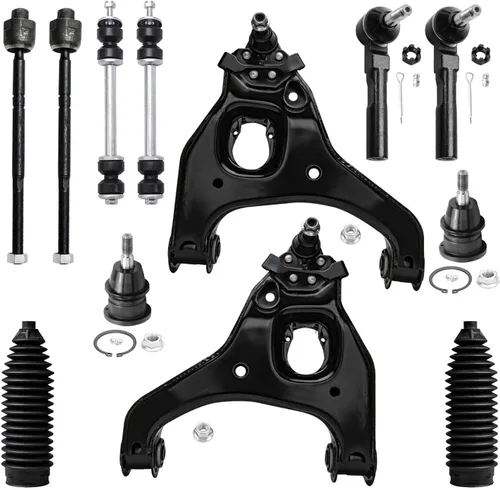Vista 85 de Detroit Axle - Kit de extremo de 12 piezas para Ford Explorer Mercury Mountaineer 1998-2001 1999 2000, 2 brazos de control delanteros superiores