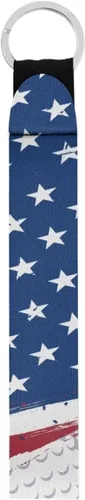 Vista 2 de Correa de pulsera para mujeres y hombres, multifuncional, antipérdida, llavero con diseño humanizado, gran regalo Bandera estadounidense