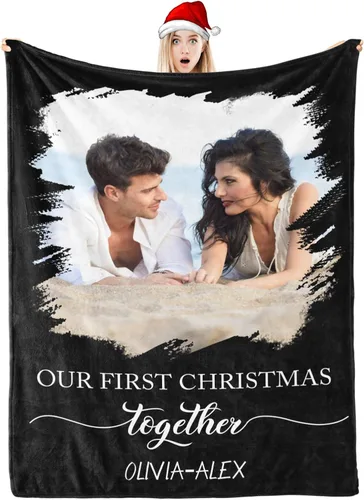Vista 14 de D-Story Manta personalizada con fotos con cualquier texto - Mantas con imágenes personalizadas para Navidad, cumpleaños, regalos para parejas