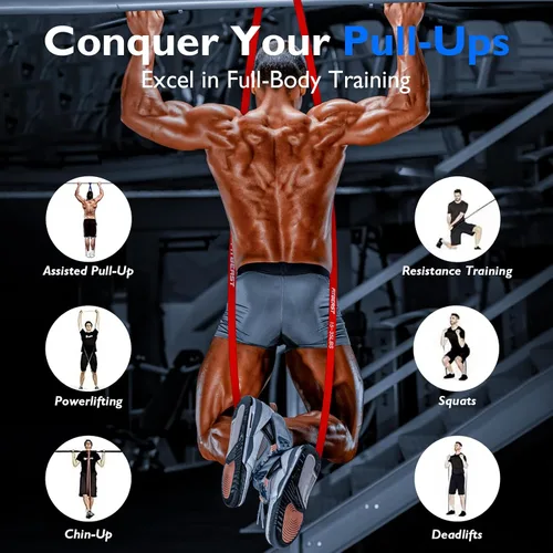 Vista 3 de FitBeast Resistance Bands Set, Pull Up Assist Bands for Strength Training, Powerlifting, Muscle Toning, Yoga, Mobility Exercises, Rehabilitation