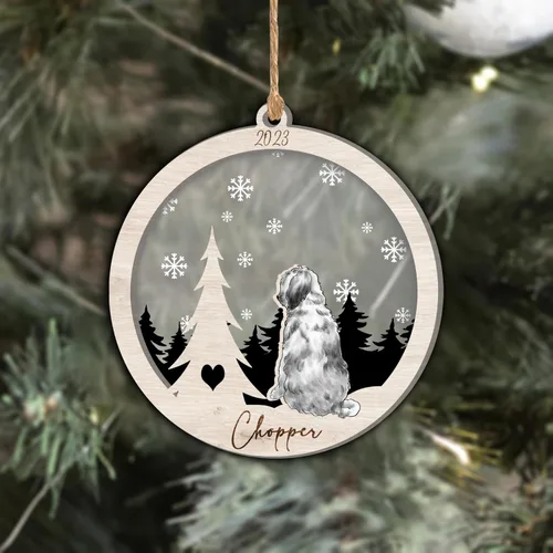 Vista 192 de Nazenti Adorno de Navidad conmemorativo personalizado, regalo personalizado de recuerdo de perro, condolencias por pérdida de mascotas, sabueso