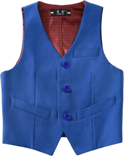 Vista 5 de YuanLu Conjunto formal de 3 piezas para niños, chaleco y pantalones para fiesta