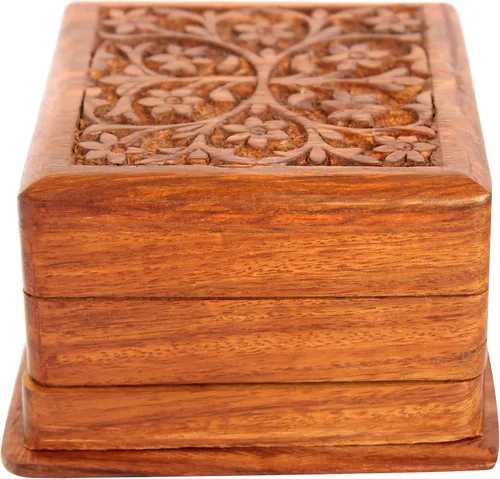 Vista 2 de Indian Glance Joyero Caja mágica Caja secreta - Caja de regalo con apertura de truco - Caja organizadora para mujer Niña