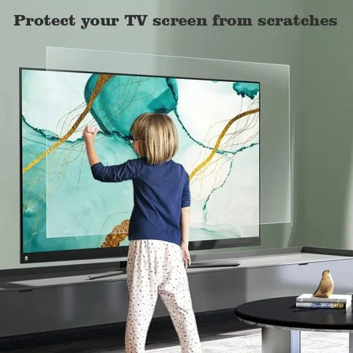 Vista 4 de AIZYR Película protectora de pantalla de TV antiarañazos de 75 a 85 pulgadas, ultra transparente, antiluz azul, cubierta protectora de pantalla