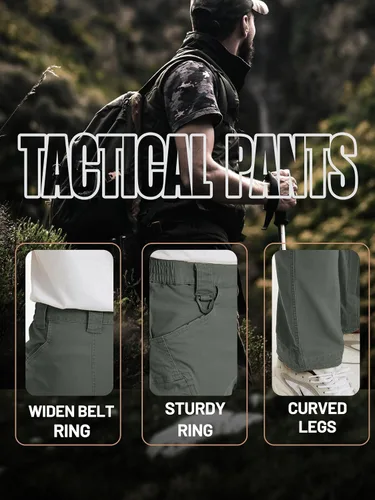 Vista 6 de Tacvasen - Pantalones tácticos para exteriores, ligeros, tipo cargo, de asalto, para hombre