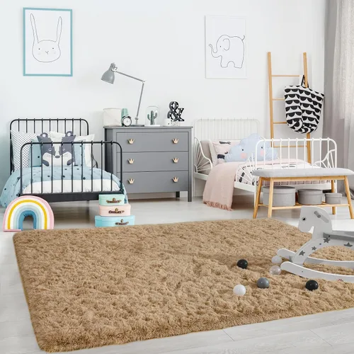 Vista 7 de Ompaa Alfombra Esponjosa, Alfombras de Área Súper Suaves y Peludas para Dormitorio y Sala de Estar - 6' x 9' Alfombra Grande de Felpa Peluda Shag
