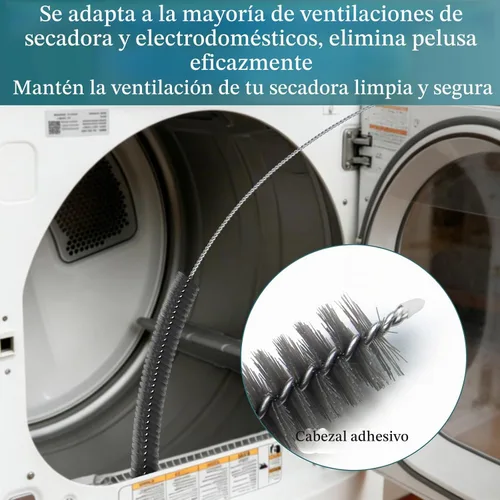 Vista 6 de Kit limpiador de ventilación de secadora - Cepillo largo de limpieza de ventilación de secadora, removedor de pelusa para secadora, kit de limpieza