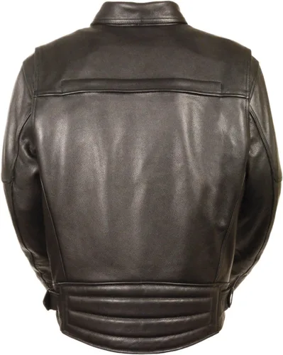 Vista 2 de Chaqueta de piel suave para hombre, estilo policial, doble pistola PETE (3XL regular)