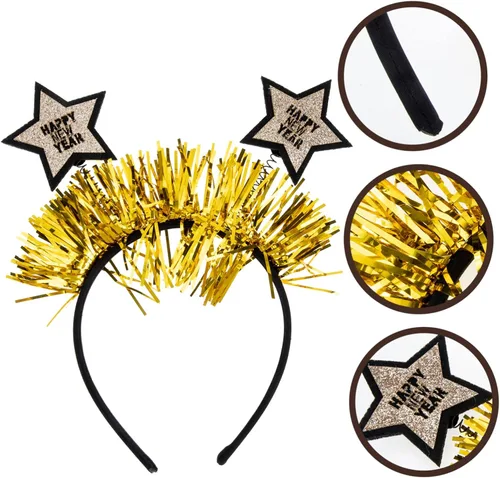 Vista 2 de jojofuny 4pcs Holiday Decorations New Year Headwear New Year Tiara 2023 Head Hoops 2022 Xmas Christmas Headbands 2022 Birthday Headband Chrismas