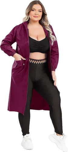 Vista 6 de Delantal de cocina para hombre y mujer, con capucha, de manga larga, impermeable, con cremallera
