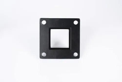 Vista 5 de Brida de poste de montaje en el suelo para poste de valla cuadrada de 2 pulgadas y barandilla de cubierta, resistente, aluminio, negro