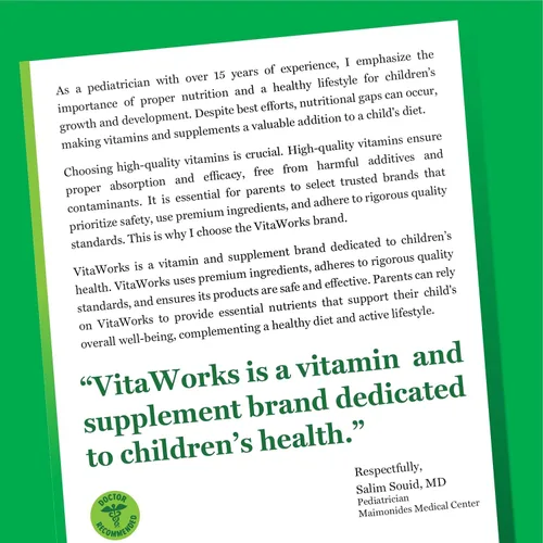 Vista 6 de VitaWorks Masticables multivitamínicos para niños + hierro 10 mg + paquete de masticables de vitamina C