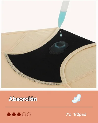 Vista 5 de INNERSY Ropa interior de período para adolescentes y niñas, de algodón, a prueba de fugas, paquete de 3 Básicos