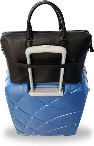 Vista 7 de Bolsa para laptop con múltiples compartimentos y bolsillos, 100% piel auténtica, maletín para hombres y mujeres, bolsa de mensajero de viaje
