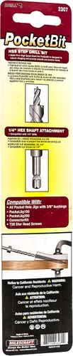 Vista 4 de Milescraft 2307 PocketBit - Broca de agujero de bolsillo con vástago hexagonal, modelo: 23070003
