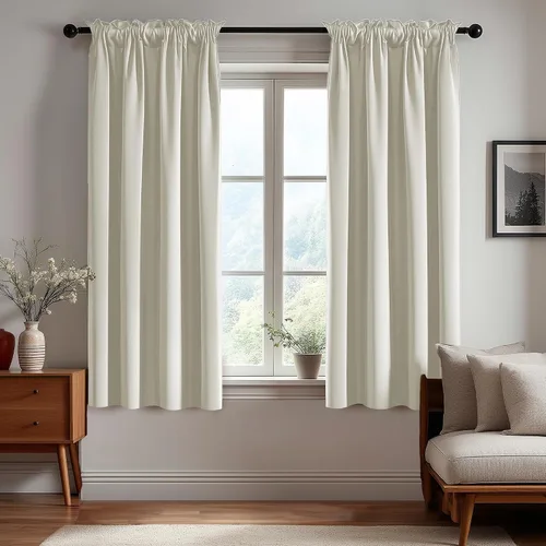 Vista 63 de Deconovo Cortinas opacas, aislamiento térmico, dobladillo para barra, reducción de ruido, certificado Oeko-TEX, cortinas de oscurecimiento