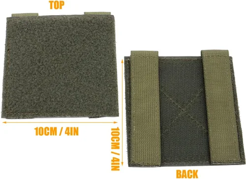 Vista 2 de 2 paneles de parches Molle de gancho y bucle de 4 x 4 pulgadas para tablero de exhibición de insignias e insignias (verde militar)
