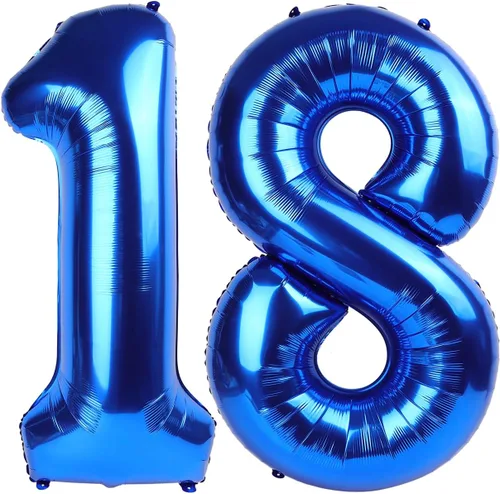 Vista 381 de Globos con números de 40 pulgadas, color negro, para decoraciones de cumpleaños de 10 a 100 años Jumbo 40In & Vibrant Color, With Hanging Holes