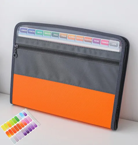 Vista 8 de NAFY Organizador de archivos de acordeón, carpeta de archivos expandible de 13 bolsillos con cremallera, tamaño carta A4, carpetas de archivos