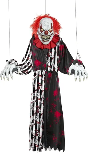 Vista 3 de California Costumes, Towering Terror Clown, talla única para hombre, negroblancorojo