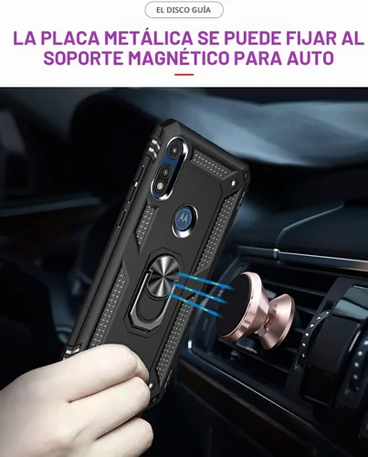 Vista 4 de Funda para Motorola Moto E 2020 con [2 unidades] Protector de pantalla de cristal, para Moto E 2020, funda resistente a prueba de golpes