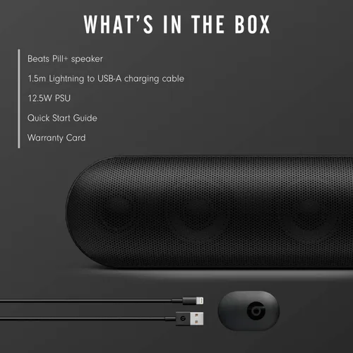 Vista 7 de Beats Pill Plus Altavoz Inalámbrico Portátil - Bluetooth Estéreo, 12 Horas de Tiempo de Escucha, Micrófono para Llamadas Telefónicas - Negro