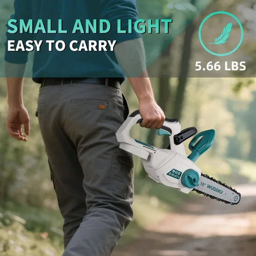 Vista 7 de Motosierra eléctrica de 12 y 10 pulgadas inalámbrica, herramienta solo para baterías Makita, motosierras de batería sin escobillas, 4 cadenas