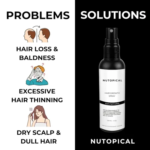 Vista 5 de Spray para el crecimiento del cabello para adelgazar el cabello, tratamiento de crecimiento del cabello para mujeres y hombres, fabricado en Estados