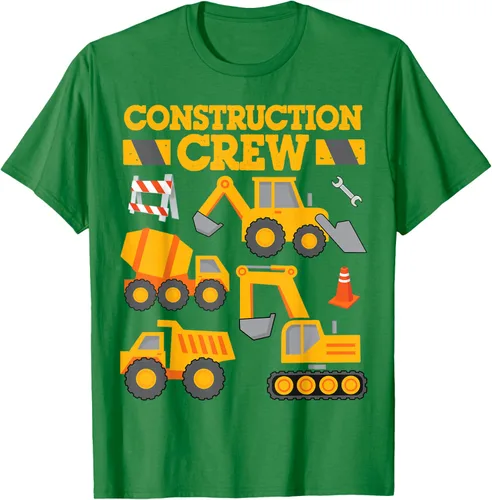 Vista 4 de Construction Crew Worker Excavator - Camiseta para niños y niñas Negro