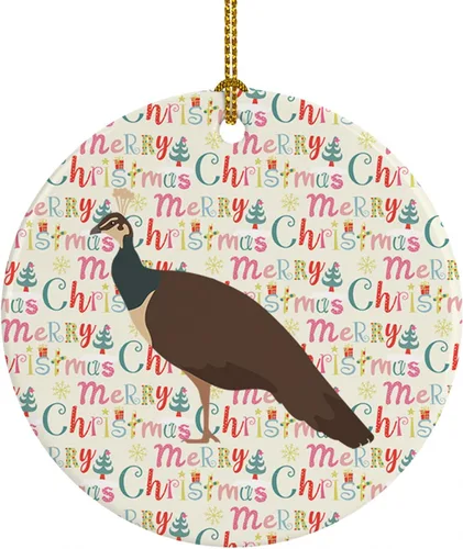 Vista 92 de Caroline's Treasures Adorno de cerámica de avestruz común para árbol de Navidad, decoración colgante para el hogar, Navidad, vacaciones, fiesta