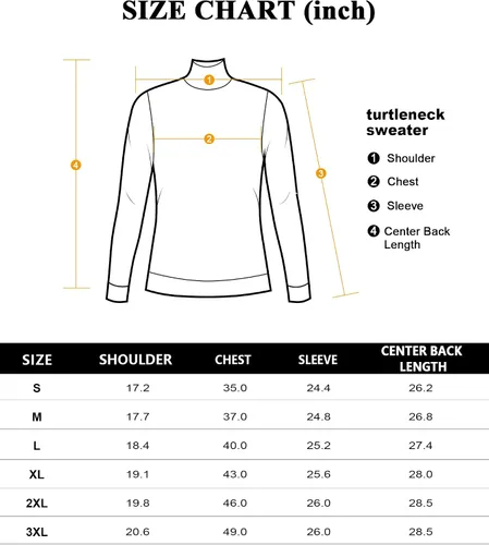 Vista 6 de Lion Nardo Suéter de cuello alto para hombre, ajustado, de manga larga, elástico, casual, térmico