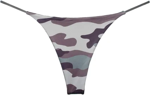 Vista 34 de Tanga de encaje sin costuras para mujer, ropa interior de cintura alta con tiras en G Serie 010-leopardo