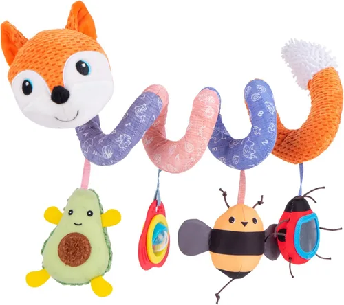 Vista 9 de Juguetes Jollybaby para cuna, cochecito y asiento de auto para bebé de 0-3-6-9-12 meses, juguetes sensoriales colgantes para tiempo boca abajo
