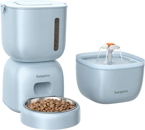 Vista 8 de Alimentador automático para gatos y dispensador de agua FW1, dispensador de comida para gatos con cable o batería, temporizador, alimentador