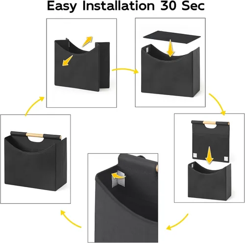 Vista 3 de Soporte plegable para revistas, archivador de revistas con asa, estante para revistas, almacenamiento de revistas de periódicos, carpeta de archivos