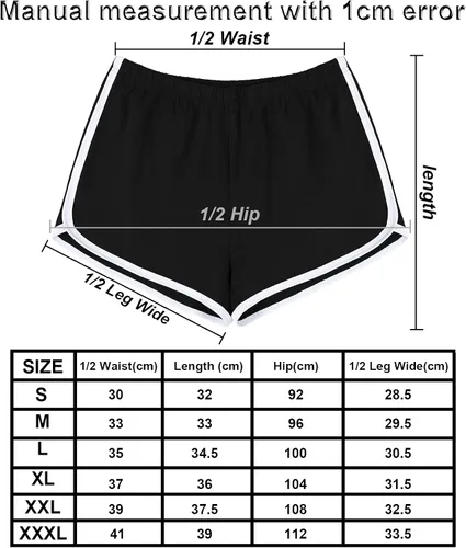 Vista 2 de URATOT Women's Cotton Shorts Gym Shorts Yoga Shorts Summer Running Active Shorts Dance Elastic Shorts, Pack of 2