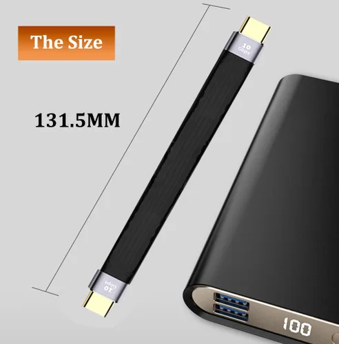 Vista 6 de Cable USB C [5 pulgadas], cable corto USB C a USB C, compatible con carga rápida PD, transferencia de datos de 10 Gbps, compatible con Thunderbolt