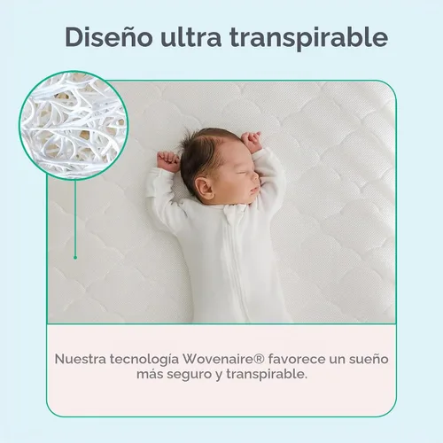 Vista 3 de Newton Baby Crib Mattress & Toddler Bed, Breathable & Washable - Grey Gris