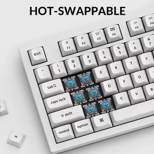 Vista 23 de Keychron Q3 QMK/VIA Teclado mecánico personalizado con cable, diseño sin llave de aluminio completo, macro programable con interruptor marrón