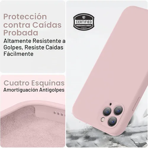 Vista 5 de Vooii Funda compatible con iPhone 11 Pro, silicona líquida mejorada con bordes planos, protección de cámara, forro de microfibra suave antiarañazos