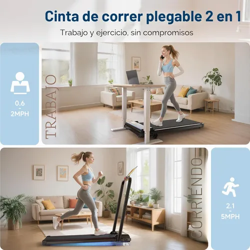 Vista 4 de Pink Walking Pad Portable Treadmill with Incline 8% Small Walking Pad Handle Bar Under Desk for Home Office Mini Treadmill with 2.5HP Ultra Quiet