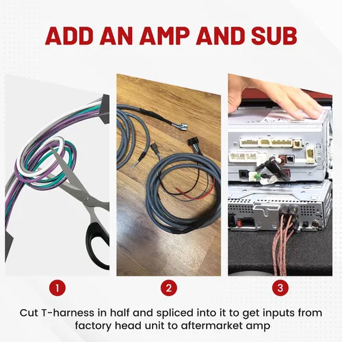 Vista 4 de RED WOLF Adaptador Conector de Arnés en T para Amplificador Subwoofer de Radio de Automóvil Compatible con Toyota Camry 2018-2023, Tacoma RAV4