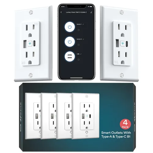 Vista 11 de iLintek - Enchufe eléctrico estándar inteligente, enchufe de pared inteligente que funciona con Alexa y Google Home, certificado ETL y FCC, WiFi