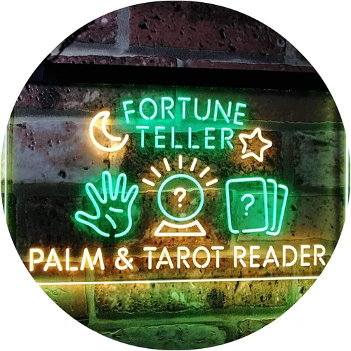 Vista 11 de Fortune Teller Palm Tarot Reader - Letrero de neón LED de doble color, azul y rojo, 24 x 16 pulgadas st6s64-i3118-br